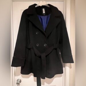 🟨Women's Black Peacoat with Blue Lining